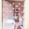 Adornos Colgantes para Puerta Lindos Cortina Pequeña para Puerta Cortina Divisoria Línea de Cortina Colgante Cortina Corazón Femenino Estilo Coreano Corazón Rosa Melocotón Colgante sin Clavos