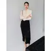 Camisa Jacquard Estilo Cheongsam Chino con Dobladillo Abotonado y Falda para Mujer, Nuevo Retro Estilo Chino Primavera 2026 Top de Cuello Alto