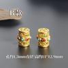 Pulseira de pérolas cilíndricas olho de libélula dourado fosco feita à mão antiga, contas de barril de liga, contas espaçadoras de barril com incrustação de prata Xizang