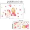 Adesivos de parede de desenho animado de unicórnio princesa loira pequena, fundo de quarto infantil, adesivos decorativos autoadesivos removíveis