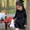 [em estoque Coreia do Sul roupa infantil para meninas super macia cerosa gigante combina com tudo outono e inverno feminino bebê gás estrangeiro base tricô renda gola de boneca
