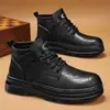 Botas de trabalho casuais e estilosas, nova coleção de outono, exportação transfronteiriça, botas de cano alto, antiderrapantes e resistentes ao desgaste para atividades ao ar livre, botas Martin de sola grossa para homens