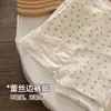 Calzoncillos tipo bóxer de encaje de algodón puro para mujer de cintura media 10A Antibacterianos 100% algodón Entrepierna extendida Agradables para la piel Suaves Transpirables Ropa interior de niña