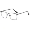 Gafas de lectura de marca BJYX, marco completo, caja de negocios, ultraligeras, ultratransparentes, de color sólido, de metal, de alta calidad, anti luz azul, espejo plano
