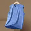 Camiseta sin mangas de seda helada para hombre, verano, deportes, fitness, camiseta interior, hombro ancho, entrenamiento, camiseta sin mangas fina, chaleco, secado rápido, camiseta de moda para hombre
