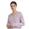 Suéter de Lentejuelas con Cuello en V y Brillo, Tejido de Punto para Mujer de Estilo Holgado y Suave, Top Adelgazante, Tejido de Punto Personalizado