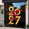 Pegatinas de Vidrio para Año Nuevo, Decoración de Atmósfera del Festival de Primavera, Pegatinas Electrostáticas para Puertas y Ventanas de Vidrio, Decoraciones de Ventana de Recorte de Papel del Año de la Oveja 2027