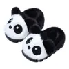 Pantuflas de algodón para niños de invierno con cubierta para el talón para niños y niñas, pantuflas cálidas y de felpa con pelo de panda para niños pequeños y bebés