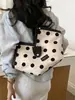 Bolsa tote de ombro única grande e estampada, simples, com laço de renda doce e feminino, nova moda 2025 para mulheres