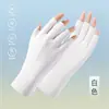 Guantes de Protección Solar para Mujer con Dedos Medios Descubiertos Guantes Finos Transpirables Antideslizantes para Mujer con Protección Ultravioleta para Conducir y Montar