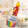 Tema de Cumpleaños Dibujo Animado Extraterrestre Negro y Dorado Oso de Cumpleaños Pastel Decoración de Fiesta Globos de Papel de Aluminio Venta al por Mayor Nuevo Diseño Lindo