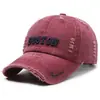 Gorra de Béisbol Lavada Desgastada Rasgada Retro Cruzada Hombres Mujeres Moda Europea Americana Exterior Bordado de Letras 3D Gorra con Visera
