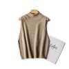 Nuevo Chaleco de Punto sin Mangas de Cachemir 100% Puro de Cuello Medio para Mujer Casual Simple Corto Chaleco Base de Punto