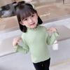 [en stock] Suéter de cuello alto medio para bebé niña Estilo extranjero Suéter para niñas de primavera y otoño Cuello alto Todo combina Suéter de punto para niños