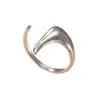 Joyería Europea y Americana de Nuevo Estilo Diseño de Nicho Anillo de Acero Inoxidable Estrella de Cuatro Puntas Prensado al Aceite Anillo de Acero de Titanio Simple Versátil Abierto