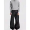 Venda Direta da Fábrica Jeans Americano Retro de Perna Reta Solto para Homens, Marca da Moda com Sensação de Luxo, Jeans Preto Casual de Perna Larga