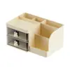 Caixa de armazenamento de mesa de desenho animado, caixa de armazenamento com múltiplos compartimentos, organizador de plástico de mesa para cosméticos, caixa organizadora de papelaria