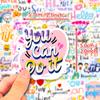 50 Stickers Inspiradores Slogans para el Aprendizaje de Inglés Transfronterizos Amazon ins Decoración de Taza Feng Shui Personalidad Stickers de Aliento