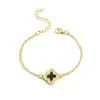 Comercio Exterior Transfronterizo Joyería Pulsera de Trébol de Cuatro Hojas para Mujer Estilo Japonés y Coreano Joyería de Diamantes Accesorios de Pulsera Pulsera para Mujer