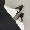 Sandalias de verano para mujer con punta abierta, piel genuina, tacón grueso, punta cuadrada poco profunda, zapatos elegantes de tacón bajo, versátiles para ir al trabajo