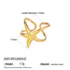 Anel de Estrela do Mar Versátil de Luxo Leve Transfronteiriço Europeu e Americano Taina com Design Único Gotejamento de Óleo Série Oceano Joias Femininas Atacado
