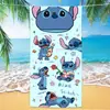 Nueva toalla de playa impresa de venta caliente transfronteriza, toalla de playa de Stitch y Kuromi, tela de toalla de dibujos animados para niños al por mayor