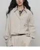 Camisa de mujer de lino 100% para otoño con bordado, estilo old money, para usar en capas, relajada, de alta gama, top casual