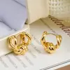 Brincos Twist Francês, Presilhas de Orelha com Rosca, Brincos Populares de Luxo, Brincos de Design de Nicho Acessíveis e Únicos para Mulheres