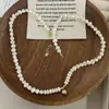 Collar de Plata de Ley S925 con Perla Natural de Agua Dulce en Forma de Corazón Cadena para Clavícula Perla de Forma Especial Retro Francesa Coreana Barroca