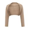 Camisa de Lana Ultra Corta para Otoño con Protección Solar para Mujer, Chal Cárdigan Tejido, Chaleco Pequeño de Manga Larga, Camisa Fina con Protección Solar