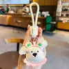 Chaveiro de couro PU criativo para bolsa de filhote de cachorro, pingente, boneca de couro de desenho animado, chaveiro, brinquedo, decoração, pequeno presente