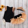 Ropa de Verano Nueva Transfronteriza Negra Sin Mangas Alas Ha Ropa para Bebé Niña de 02 Años Manga Corta Ropa de Bolsa de Culo Vestido de Princesa Champagne