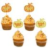 Decoração de festa temática de Ação de Graças abóbora dourada laranja obrigado/agradecido inserção para bolo