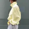 Chaqueta de Estilo Francés Relajada con Cuello Alto, Mangas de Linterna, Cintura Ceñida y Dobladillo Fruncido, Chaqueta de Botones Moda y Sencilla, Secado Rápido, Cortavientos