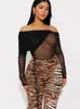 Moda Nueva Europea y Americana 2025 Elegante Sexy Sexy Empalme de Gasa Color Sólido Lv Top Ajustado de un Hombro para Mujer