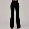 Calça Flare de Yoga com Pregas Invisíveis Transfronteiriça Levanta Bumbum Perna Larga Calça Esportiva Cintura Alta Fitness Yoga Pants 21422