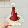 Grampo de cabelo de chifre de Natal tridimensional chapéu de Natal acessórios de cabelo feriado franja clipe bico de pato clipe superior decorações de grampo de cabelo