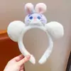 Diadema de estilo coreano kawaii para niña, bonita diadema de felpa con dibujos animados para otoño e invierno, diadema para lavarse la cara a presión con el pelo de niña dulce