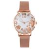 Comercio Exterior Popular Douyin Live Arte Flor Reloj de Pulsera para Mujer Reloj de Pulsera para Mujer Correa Milanesa Correa de Malla Reloj de Cuarzo Reloj de Pulsera para Mujer