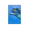 Pintura decorativa temática de tenis retro, estilo industrial, popular entre los influencers, adecuada para canchas deportivas, gimnasios interiores y áreas de descanso