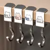 Colgador de Mochila con Tema de Gato Lector, Colgador Lateral para Bolsa de Escritorio de Estudiante, Desmontable, Sin Adhesivo, Portátil