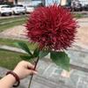 Oferta Especial Tema Rojo Grande Boda Flor Artificial Al Por Mayor Nuevo Estilo Chino Borgoña Flor de Guía de Camino Base de Fila de Flores Artificiales