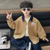 Ropa para niños, ropa de abrigo para niños, colección primavera/otoño, nuevo estilo 2026, chaqueta retro americana, top estampado color-block para niños, moderno