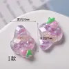 Juguete de comida en miniatura materiales DIY: fruta brillante, fresa, accesorios decorativos, pegamento AB, resina que brilla en la oscuridad, parches adhesivos suaves
