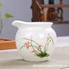 Alto branco vidrado azul e branco porcelana chá mar cerâmica produto justo copo flor estilo de superfície disponível
