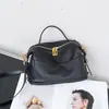 Bolsa Boston de Couro Genuíno com Almofada Transfronteiriça para Mulheres, Bolsa de Mão Estilo Novo, Bolsa de Nicho de Luxo para o Dia a Dia da Mulher, Bolsa Transversal