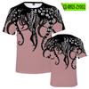 Amazon nova camiseta casual de verão estilo coreano com estampa de polvo e lula, manga curta, gola redonda, atacado