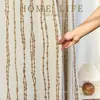 Cortinas Vintage Estilo Japonês Wabi-Sabi com Textura de Linho para Sala de Chá e Estudo, Tecido Jacquard Tingido em Fio da Fábrica da Vila Xu