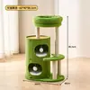Estrutura de Escalada para Gatos em Madeira Maciça para Apartamentos Pequenos, Economizadora de Espaço, Casa para Gatos de Uso Doméstico, Arranhador, Árvore para Gatos, Cápsula Espacial Integrada, Brinquedo para Gatos