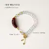 Serie de tubo curvo de sándalo, pulsera de cuentas facetadas de cristal degradado fresca y simple para mujer, pulsera versátil de nicho, perfecta como regalo de cumpleaños